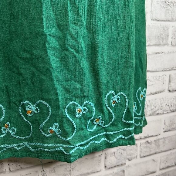 NWT Sunflower Tie Dye Beach Embroidered Sleeveless Dress Flowy Size Medium Boho - Picture 4 of 11